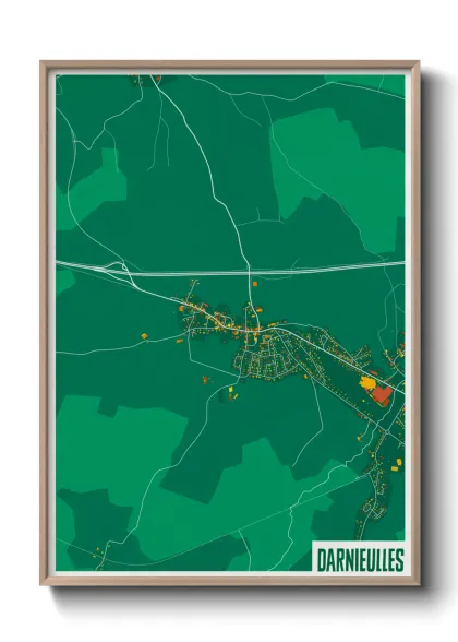 Une affiche de carte sur Darnieulles