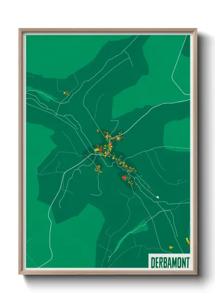 Une affiche de carte sur Derbamont