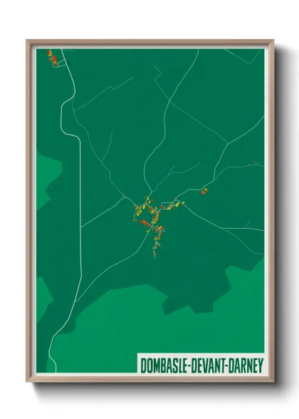 Une affiche de carte sur Dombasle-devant-Darney
