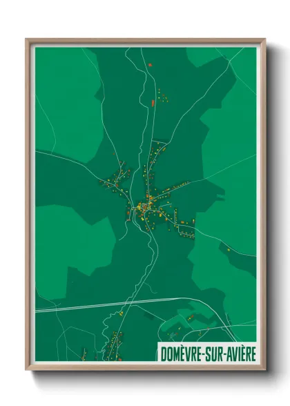 Une affiche de carte sur Domèvre-sur-Avière