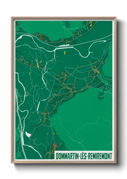 Une affiche de carte sur Dommartin-lès-Remiremont