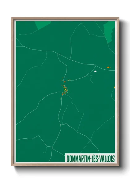 Une affiche de carte sur Dommartin-lès-Vallois