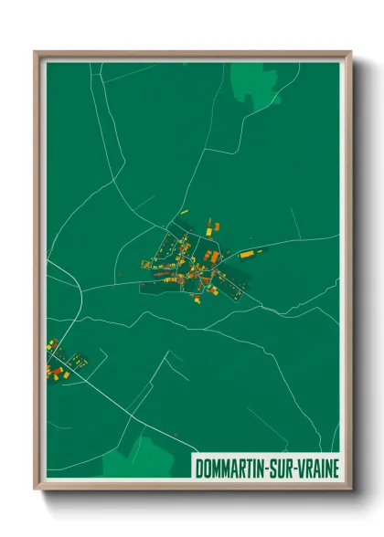Une affiche de carte sur Dommartin-sur-Vraine