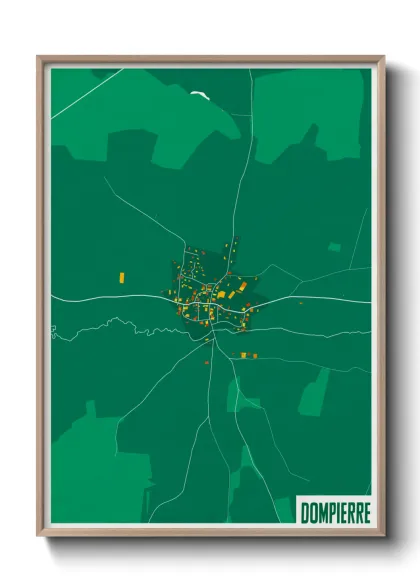 Une affiche de carte sur Dompierre