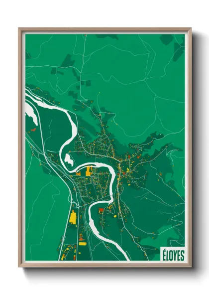 Une affiche de carte sur Éloyes