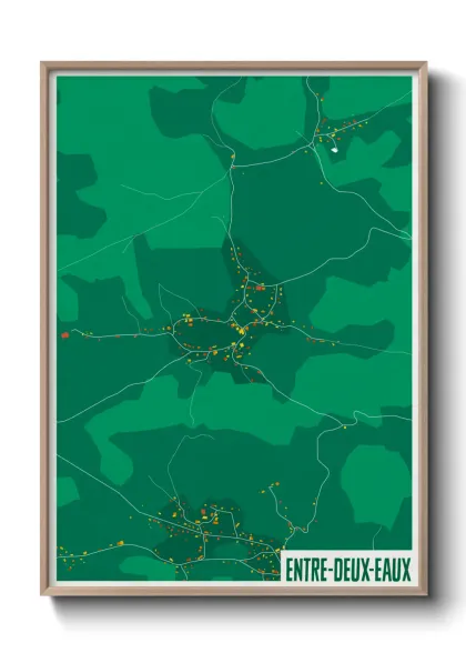 Une affiche de carte sur Entre-deux-Eaux