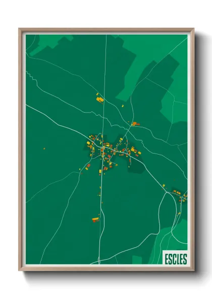 Une affiche de carte sur Escles