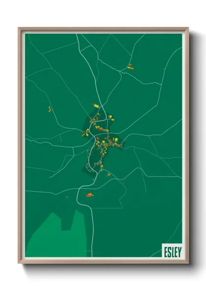 Une affiche de carte sur Esley