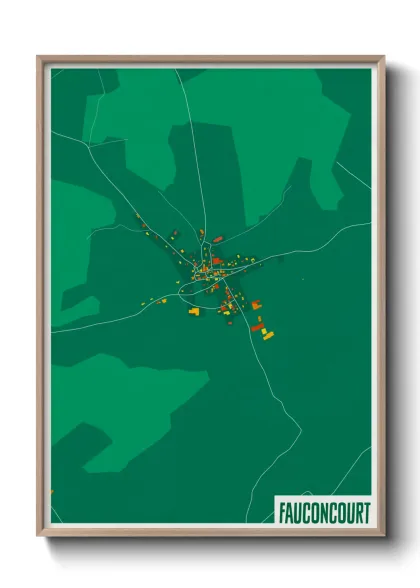 Une affiche de carte sur Fauconcourt