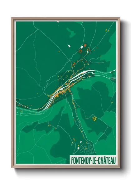 Une affiche de carte sur Fontenoy-le-Château