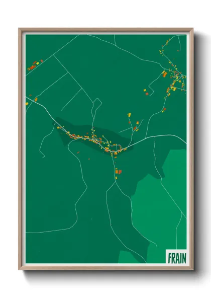 Une affiche de carte sur Frain