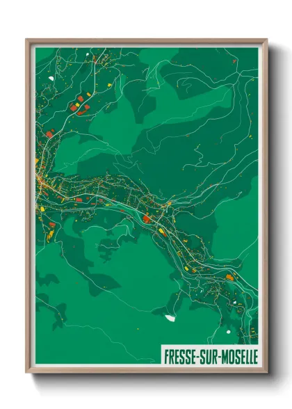Une affiche de carte sur Fresse-sur-Moselle