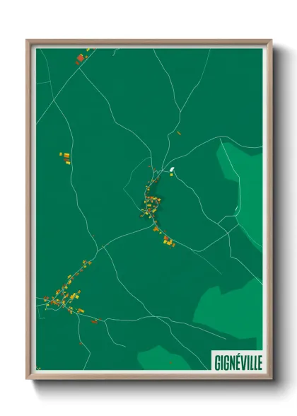 Une affiche de carte sur Gignéville