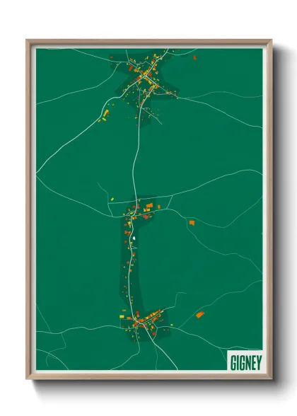 Une affiche de carte sur Gigney