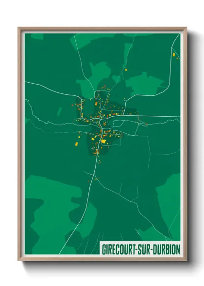 Une affiche de carte sur Girecourt-sur-Durbion