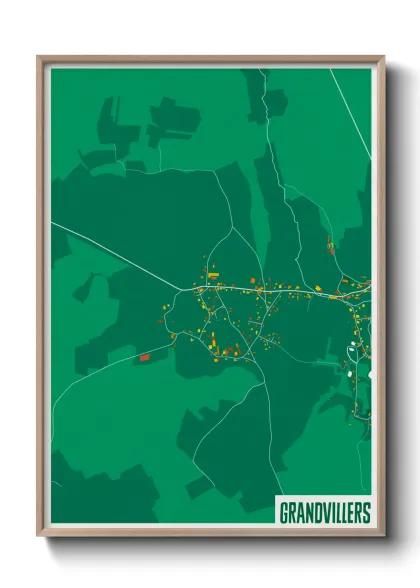 Une affiche de carte sur Grandvillers
