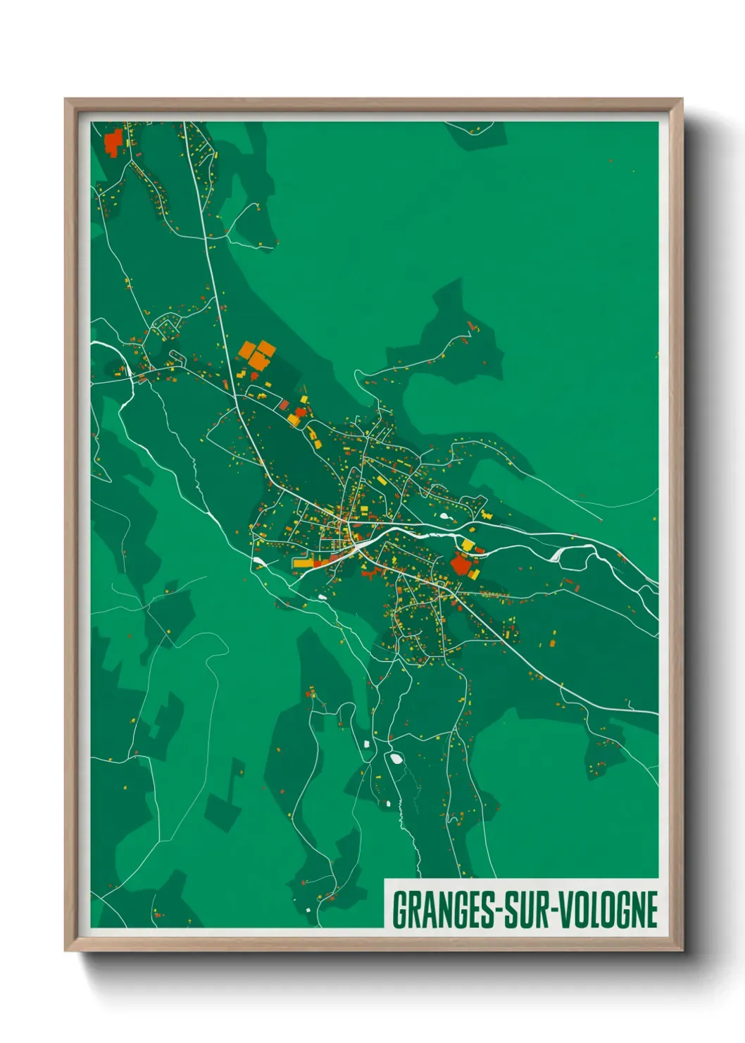 Un poster carte Granges-sur-Vologne