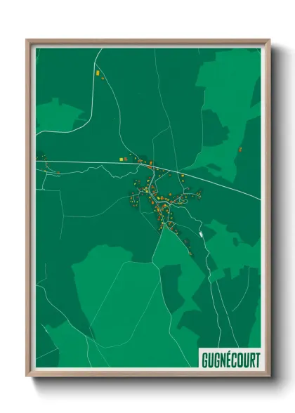 Une affiche de carte sur Gugnécourt