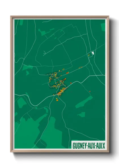 Une affiche de carte sur Gugney-aux-Aulx