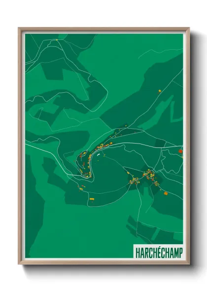 Une affiche de carte sur Harchéchamp