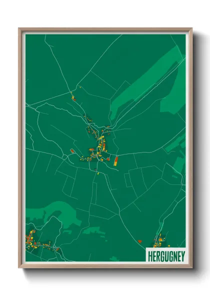 Une affiche de carte sur Hergugney