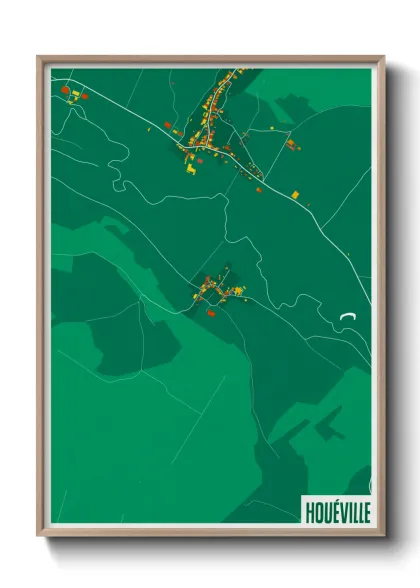 Une affiche de carte sur Houéville