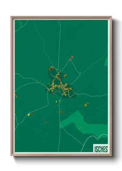 Une affiche de carte sur Isches