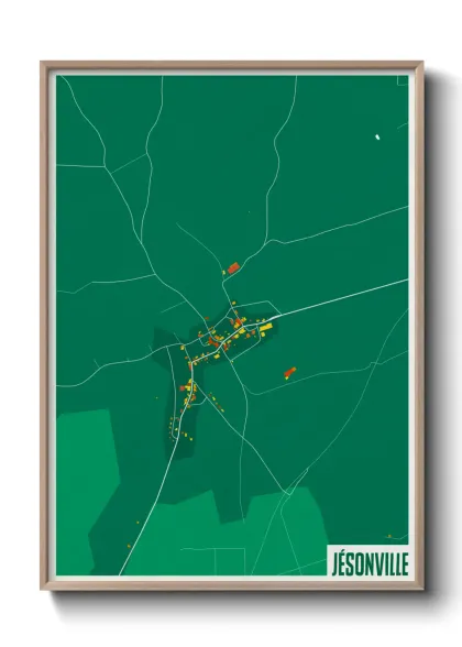 Une affiche de carte sur Jésonville