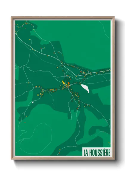 Une affiche de carte sur La Houssière