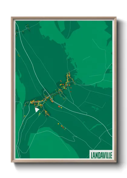 Une affiche de carte sur Landaville