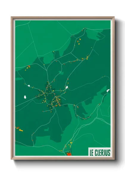 Une affiche de carte sur Le Clerjus