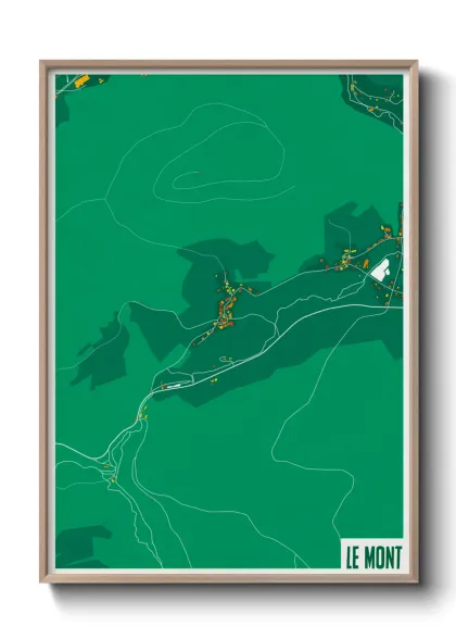 Une affiche de carte sur Le Mont