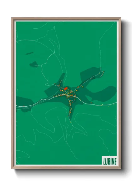 Une affiche de carte sur Lubine