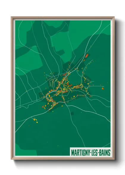 Une affiche de carte sur Martigny-les-Bains