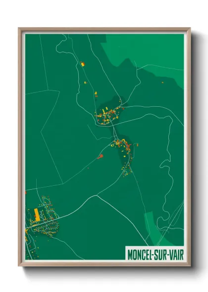 Une affiche de carte sur Moncel-sur-Vair