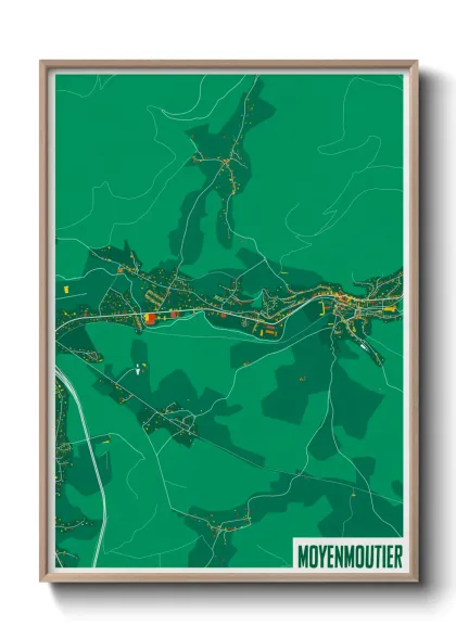 Une affiche de carte sur Moyenmoutier