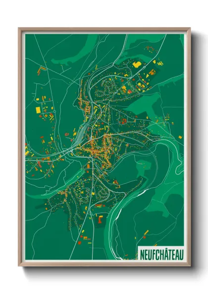 Une affiche de carte sur Neufchâteau