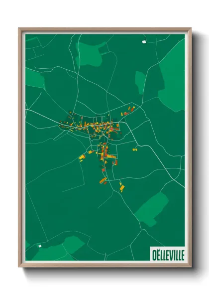 Une affiche de carte sur Oëlleville