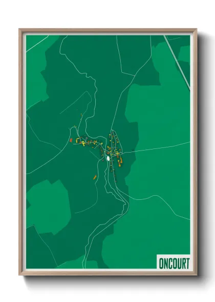 Une affiche de carte sur Oncourt