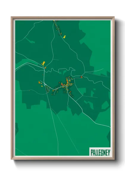 Une affiche de carte sur Pallegney