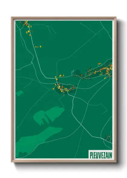 Une affiche de carte sur Pleuvezain