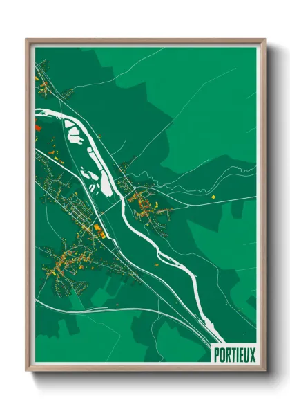 Une affiche de carte sur Portieux
