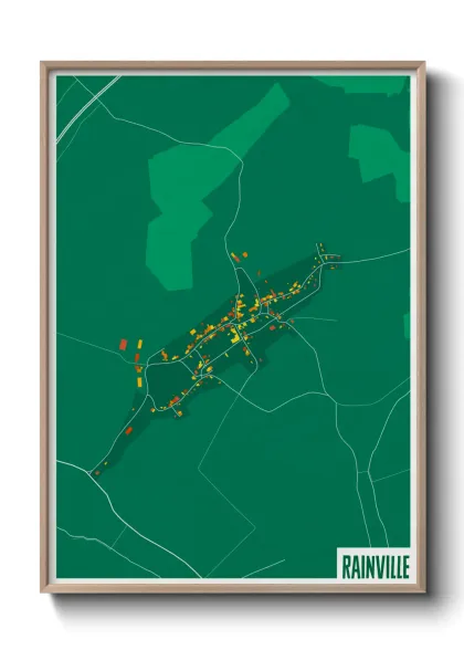 Une affiche de carte sur Rainville