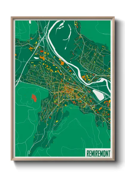 Une affiche de carte sur Remiremont