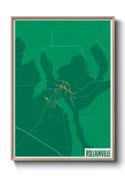 Une affiche de carte sur Rollainville