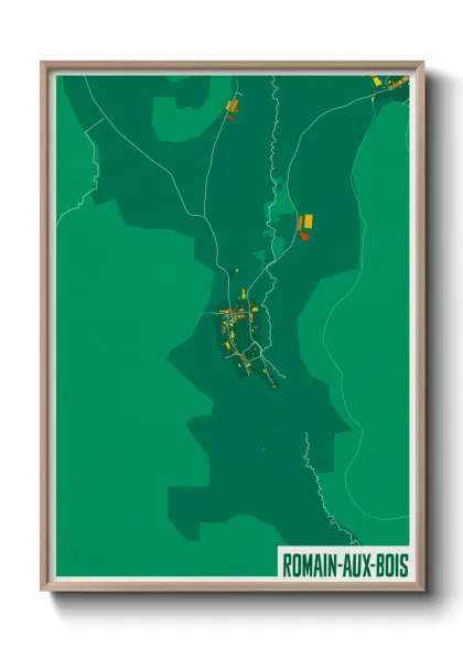 Une affiche de carte sur Romain-aux-Bois