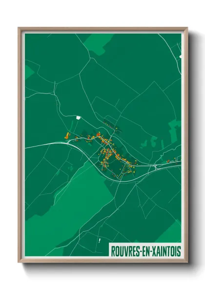 Une affiche de carte sur Rouvres-en-Xaintois