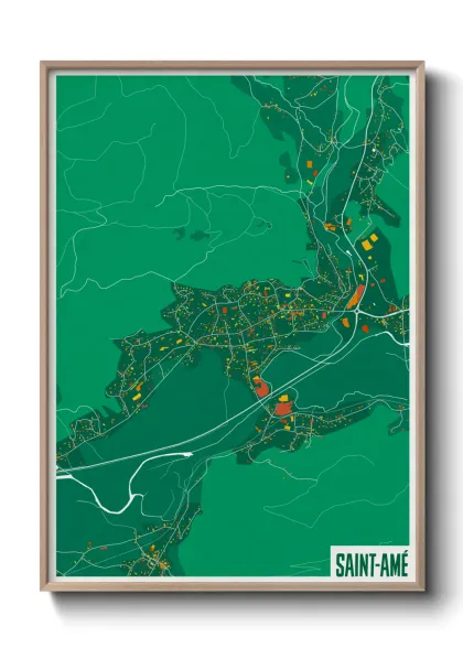 Une affiche de carte sur Saint-Amé