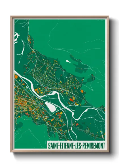 Une affiche de carte sur Saint-Étienne-lès-Remiremont