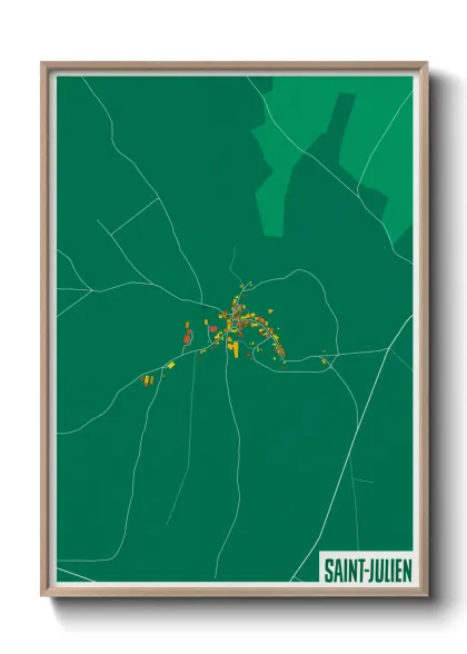 Une affiche de carte sur Saint-Julien